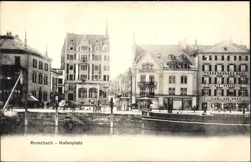 Ak Rorschach Kanton Sankt Gallen Schweiz, Hafenplatz, Toggenburger Bank