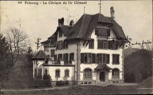 Ak Fribourg Freiburg Stadt Schweiz, La Clinique du Dr. Clement