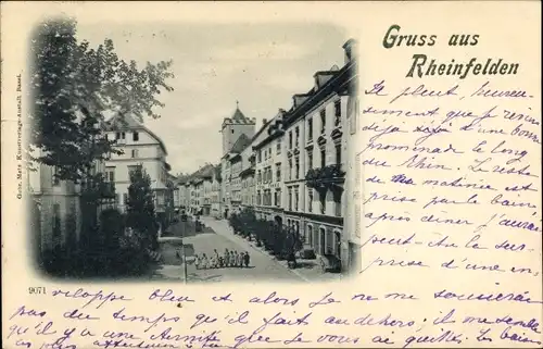 Ak Rheinfelden Kanton Aargau Schweiz, Straßenpartie im Ort