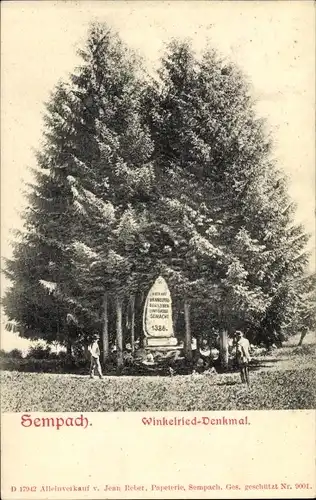 Ak Sempach Kanton Luzern, Winkelried Denkmal