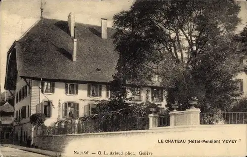 Ak Vevey Kt Waadt, La Château, Hotel