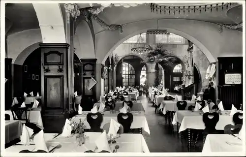 Ak Bâle Basel Stadt Schweiz, Hotel Basler Hof, Innenansicht