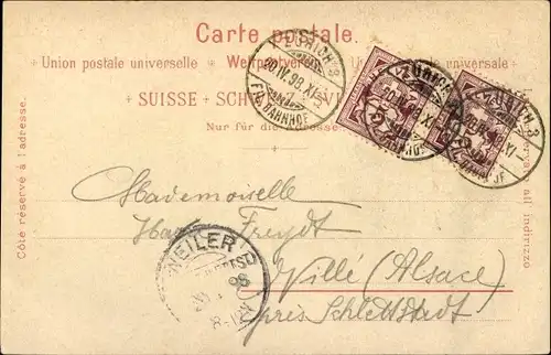 Litho Zürich Stadt Schweiz, Paradeplatz