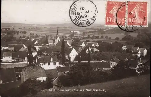 Ak Boncourt Kt. Jura Schweiz, Vue generale sur la Ville, Kirchturm