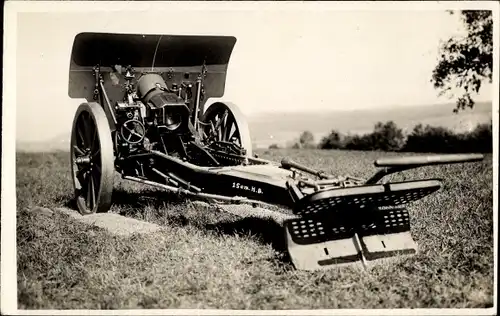 Foto Ak Kloten Kt Zürich Schweiz, 15cm Geschütz