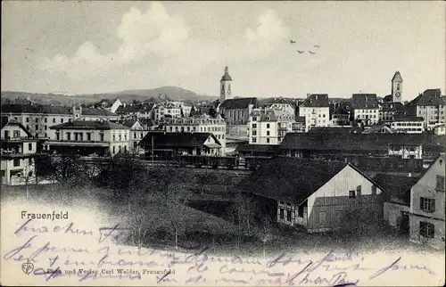 Ak Frauenfeld Kanton Thurgau, Blick auf den Ort