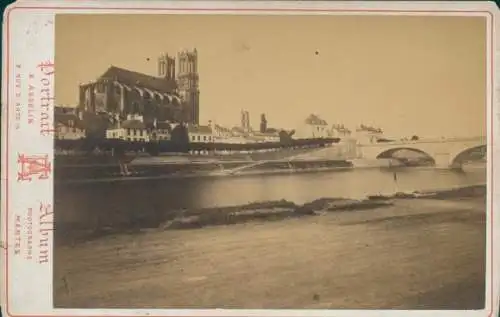 Kabinettfoto Mantes la Jolie Yvelines, Blick zur Kathedrale Notre Dame de Mantes