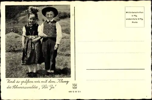 Ak Kinder in Schwarzwälder Tracht