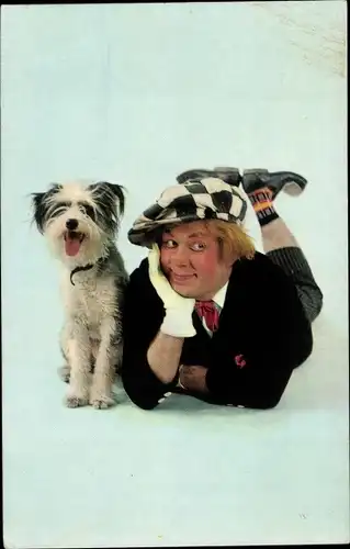 Ak Russischer Clown Oleg Konstantinowitsch Popow mit Hund