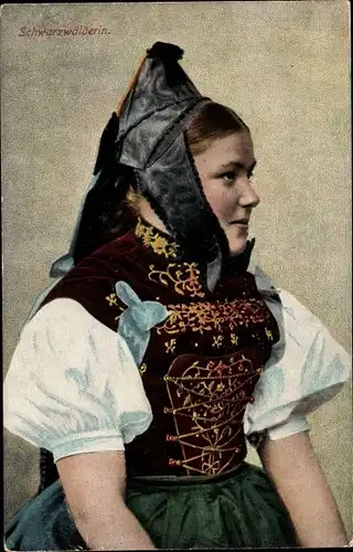 Ak Schwarzwälderin, Junge Frau in Tracht, Portrait