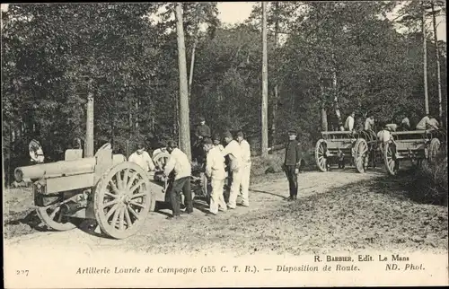 Ak Artillerie Lourde de Campagne, Disposition de Route, Geschütze