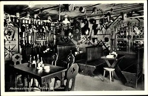 Ak Meißen Elbe, Vincenz Richters Weinstuben, Weinkelterei, Ausschank