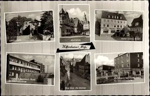 Ak Uffenheim in Mittelfranken, Christian v. Bomhard Heim, Ev. Internatsschule, Hotel Grüner Baum