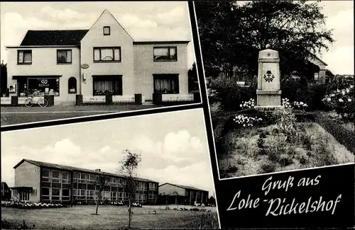 Ak Lohe Rickelshof in Dithmarschen, Bäckerei, Denkmal, Gebäude