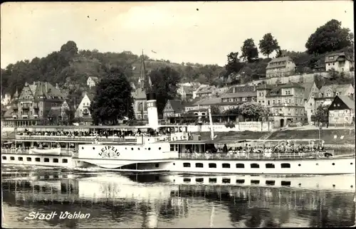 Ak Stadt Wehlen an der Elbe Sachsen, Dampfer Leipzig, Dampfschifffahrt