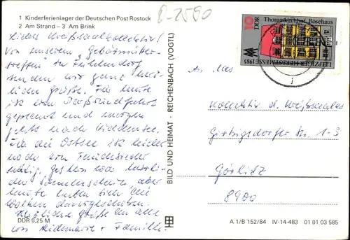 Ak Fuhlendorf in Vorpommern, Kinderferienlager der Deutschen Post Rostock, Strand, Brink