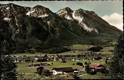 Ak Inzell in Oberbayern, Deutsche Alpenstraße, Gesamtansicht, Rauschberg