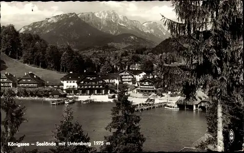 Ak Königssee Oberbayern, Seelände mit Untersberg