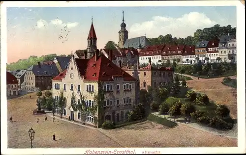 Ak Hohenstein Ernstthal in Sachsen, Altmarkt