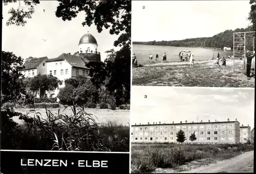 Ak Lenzen an der Elbe Prignitz, Burg, Feierabendheim Edwin Hoernle, Erholungsgebiet am Rudower See