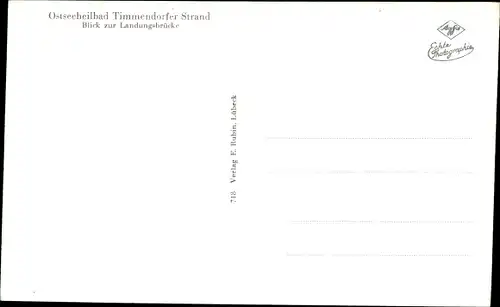 Ak Ostseebad Timmendorfer Strand, Blick zur Landungsbrücke