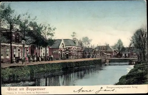 Ak Sappemeer Groningen Niederlande, Borgercompagniester brug