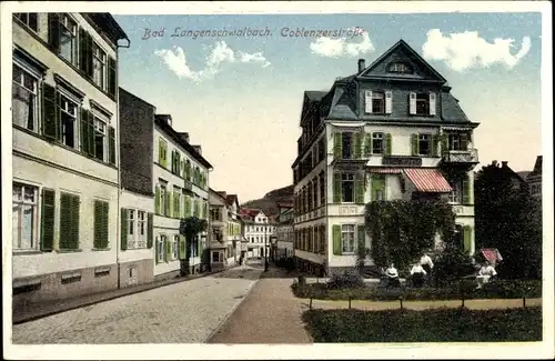 Ak Langenschwalbach Bad Schwalbach Hessen, Blick in die Koblenzerstraße