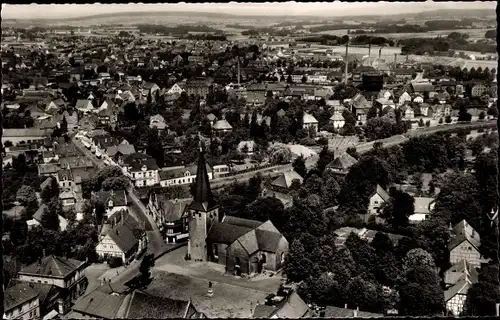 Ak Bünde in Westfalen, Fliegeraufnahme vom Ort