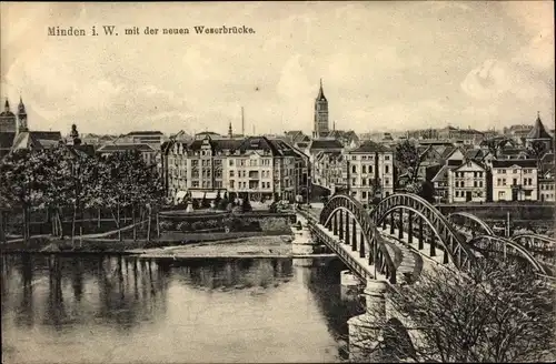 Ak Minden in Westfalen, Neue Weserbrücke