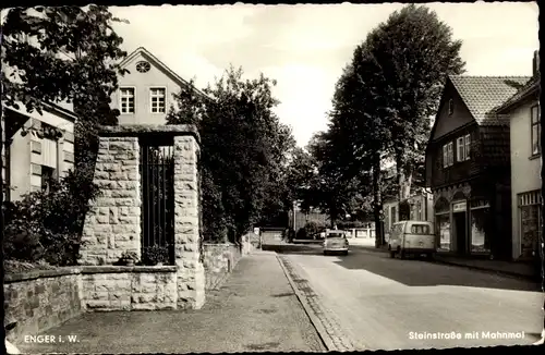 Ak Enger in Westfalen, Steinstraße, Mahnmal