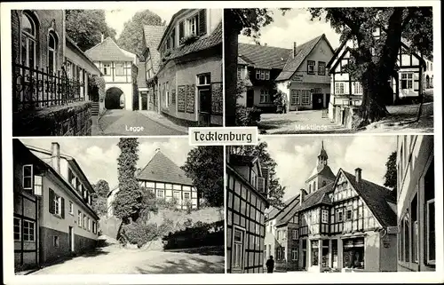 Ak Tecklenburg in Westfalen, Legge, Marktlinde, Geschäft, Straßenansicht