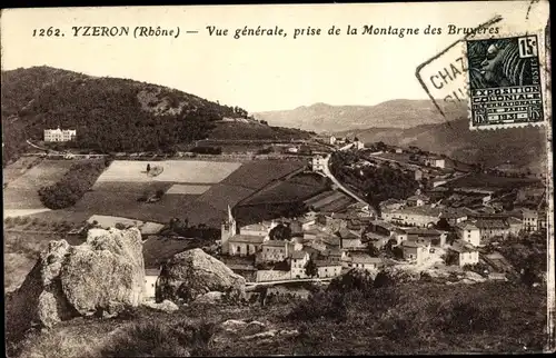 Ak Yzeron Rhône, Vue generale, prise de la Montagne des Bruyeres