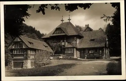 Ak Nové Město nad Metují Neustadt an der Mettau Reg. Königgrätz, Bartonova utulna, Restaurace Peklo