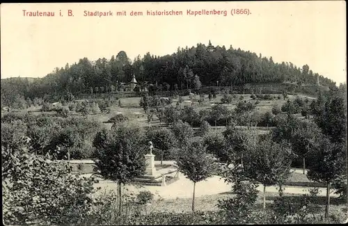 Ak Trutnov Trautenau Riesengebirge Region Königgrätz, Stadtpark mit dem historischen Kapellenberg