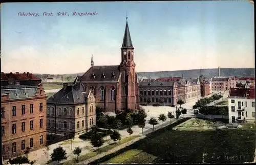 Ak Bohumín Oderberg Mährisch Schlesien, Kirche, Ringstraße