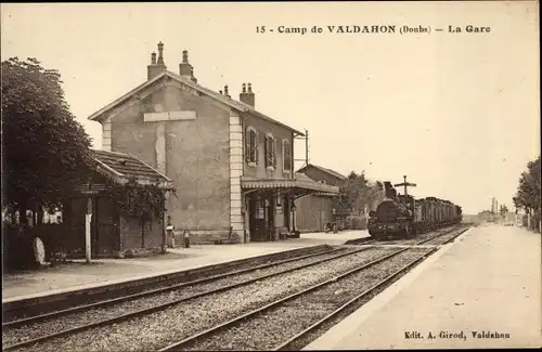 Ak Le Valdahon Doubs, La Gare, Französische Eisenbahn