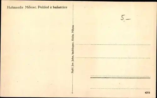 Ak Heřmanův Městec Heřmanměstetz Hermannstädtel Region Pardubice, Pohled z bazantice