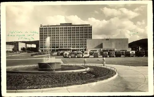 Ak Zlín Zlin Stadt, Spolecensky dum a Kino, Sozietätshaus, Fontäne