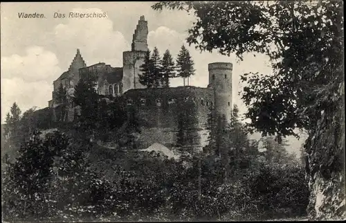 Ak Vianden Luxemburg, Das Ritterschloss