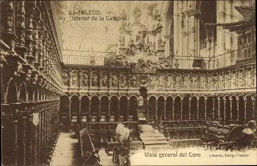 Ak Toledo Kastilien La Mancha Spanien, Interior de la Catedral, Coro