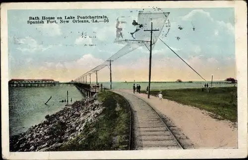 Ak New Orleans Louisiana USA, Bath House on Lake Pontchartrain, Spanish Fort