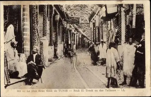 Ak Tunis Tunesien, Souk El Trouk ou des Tailleurs, Markt
