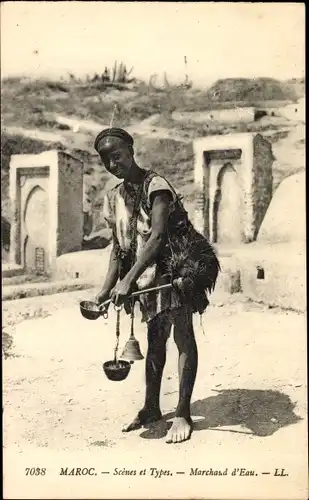 Ak Marokko, Scenes et Types, Marchand d'Eau, Waage