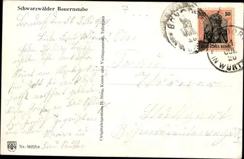 Ak Schwarzwälder Bauernstube, Spinnrad, Tracht, Frauen, Mädchen