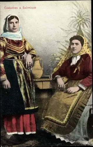 Ak Costumes a Salonique, Griechische Tracht