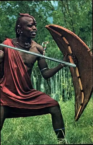 Ak Masai Warrior, Krieger, Afrikaner, Schutzschild