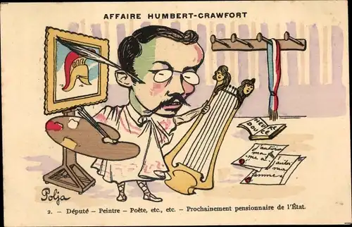 Künstler Ak Polja, Affaire Humbert Crawford, Depute, Peintre, Poete, Prochainement pensionnaire