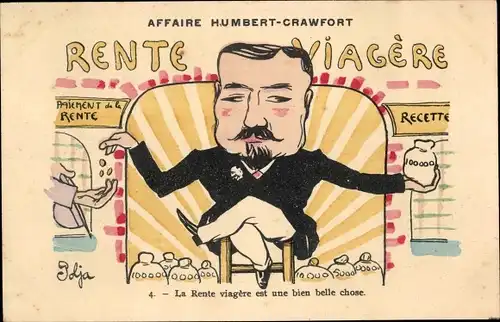 Künstler Ak Polja, Affaire Humbert Crawford, La Rente viagere est une bien belle chose