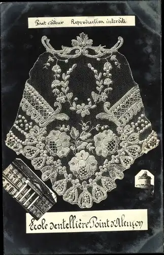 Ak Alencon Orne, Ecole dentelliere Point d'Alencon, Spitze