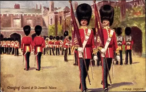 Künstler Ak Hudson, Gerald, London England, St. James's Palace, Changing Guard